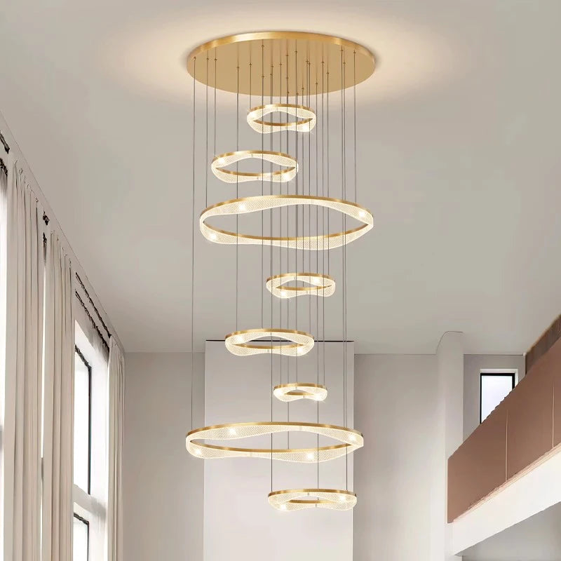 Modern Sculptural Ring Pendant Light Chandelier