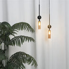 Nordic Gold and Black Glass Pendant Light