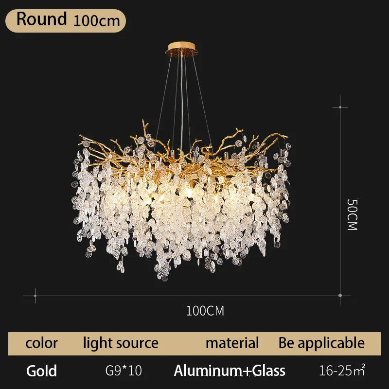 DecorBites™ Crystal Money Tree Chandelier - Modern LED Suspension Light for Luxury Living Areas