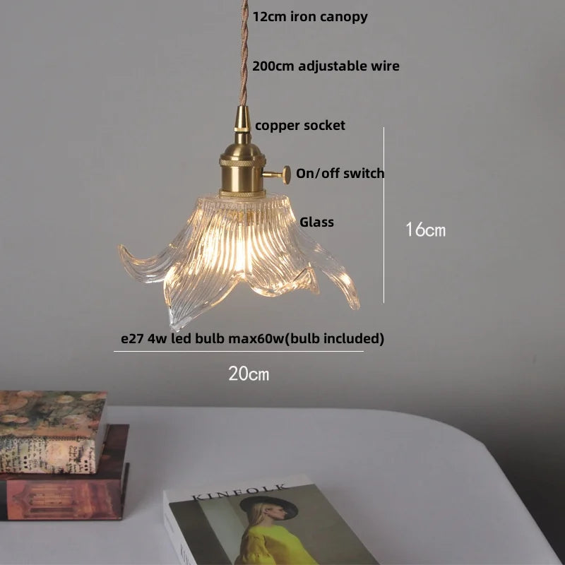DecorBites™ Crystal Brass LED Pendant Light: Modern Nordic Style, Adjustable Wire, E14 Fixture