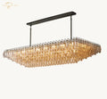 DecorBites™ Clear Glass Tiered Rectangle Chandelier Pendant Light