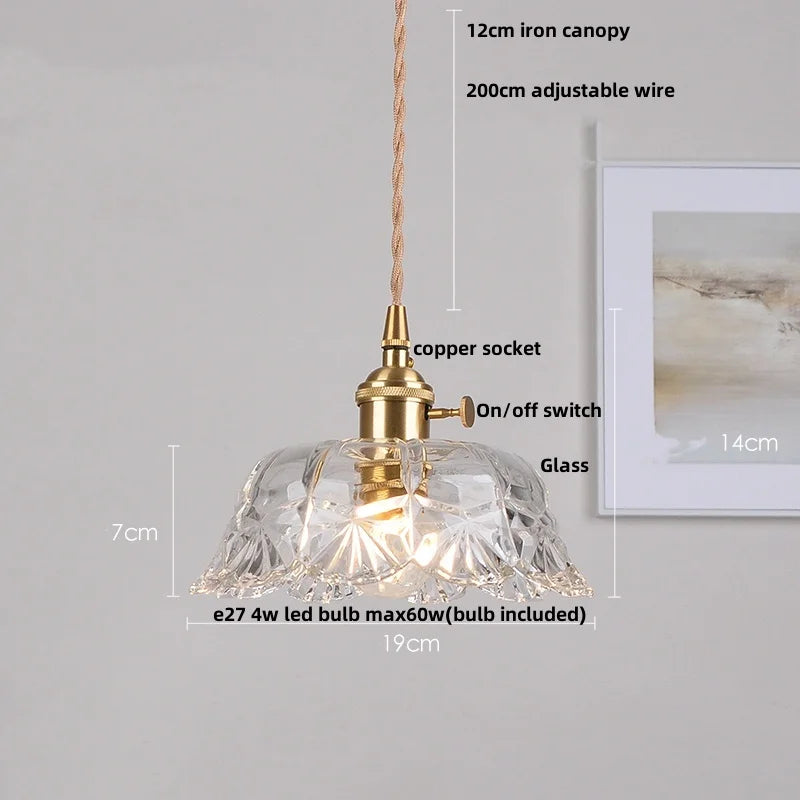 DecorBites™ Clear Glass Nordic Pendant Light Fixture: Modern Simple Hanging Lamp
