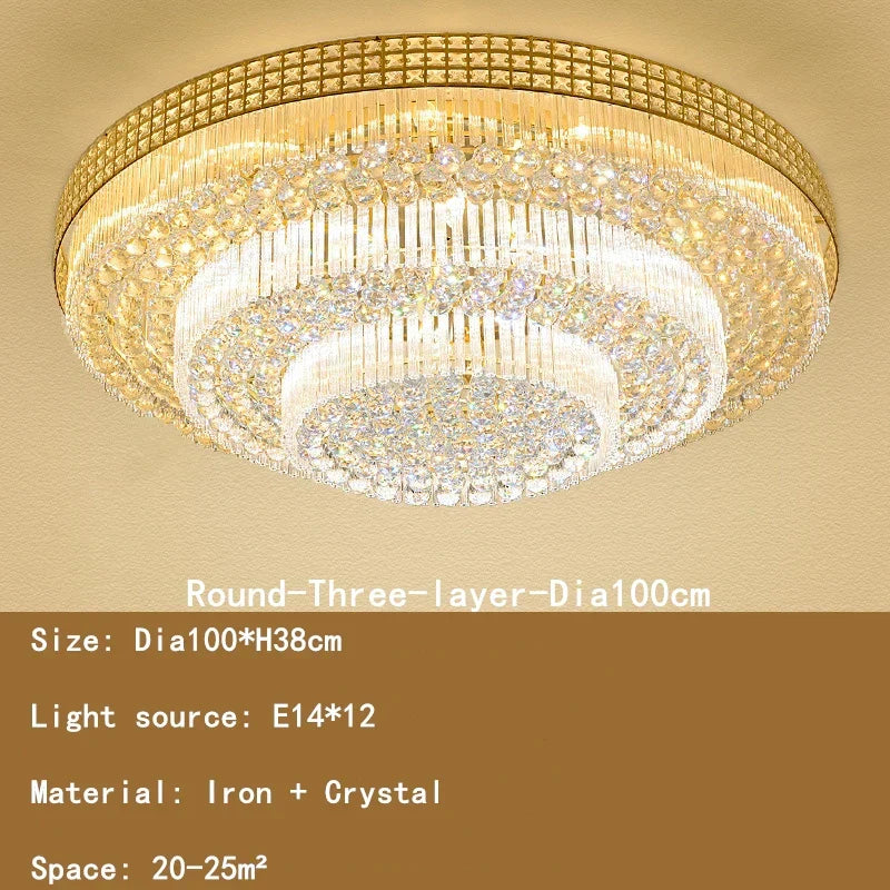 DecorBites™ Crystal LED Chandelier: Light Luxury Ceiling Lamps for Living Room, Bedroom, Kitchen, Hotel