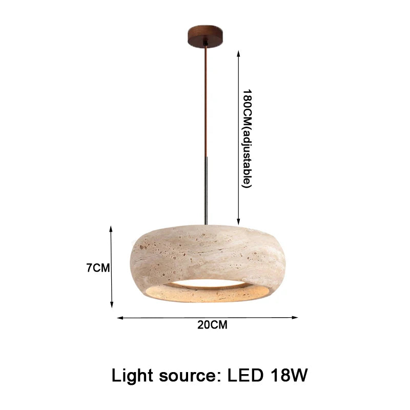 Japanese Wabi-Sabi Yellow Stone Pendant Light