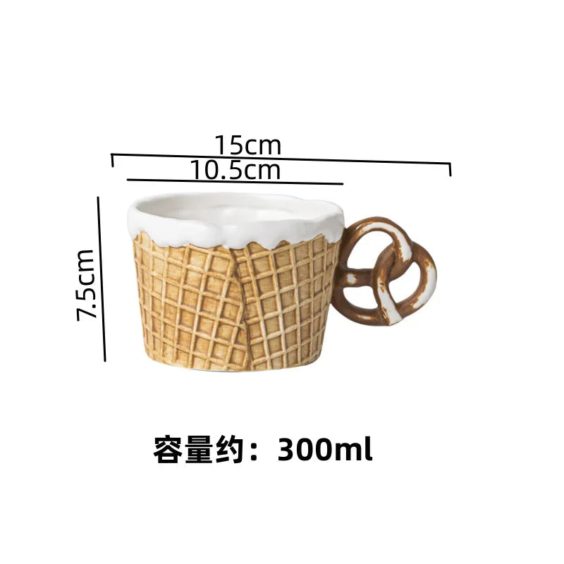 DecorBites™ Creative Biscuit Ceramic Tableware Set for Snacks, Desserts, and Coffee