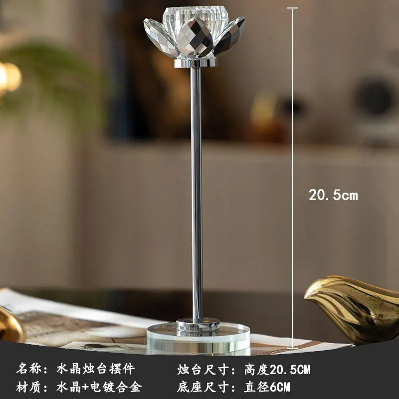 DecorBites™ Crystal Candle Holder Set for Romantic Dinner Table Decor