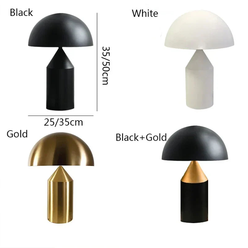 DecorBites™ Iron Mushroom Table Lamp: Minimalist Nordic Design for Home Decor & Lighting
