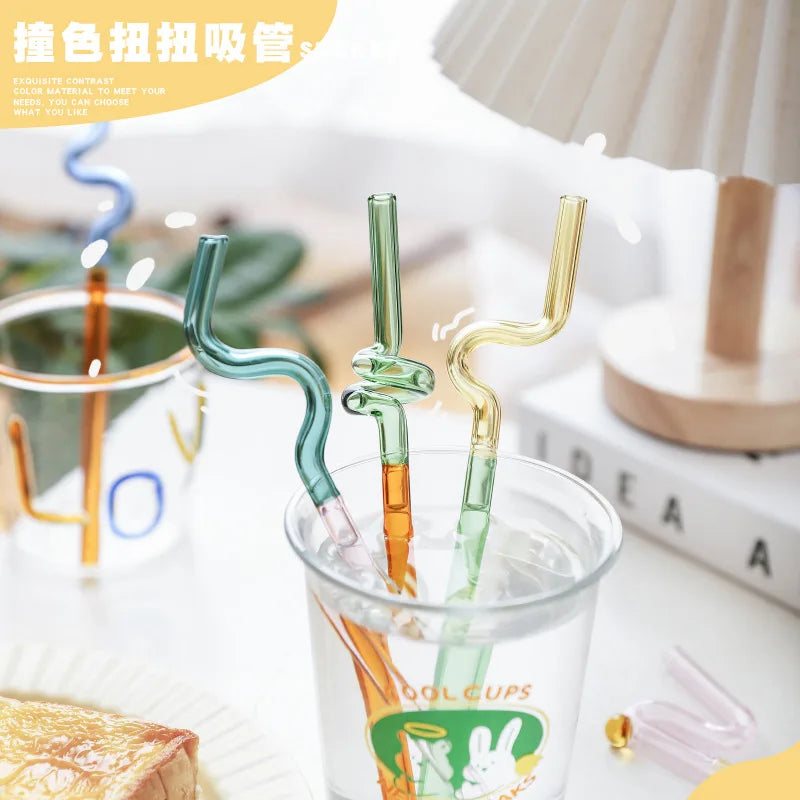  DecorBites™ Glass Flower Handle Stir Bar لأكواب القهوة والمشروبات المختلطة وحفلات المنزل