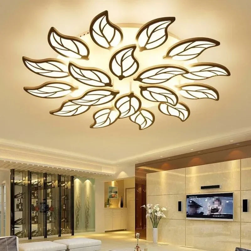 مصباح سقف ليد DecorBites™ بتصميم ورقة شجر لغرفة الدراسة وغرفة النوم وغرفة المعيشة وإضاءة الفنادق