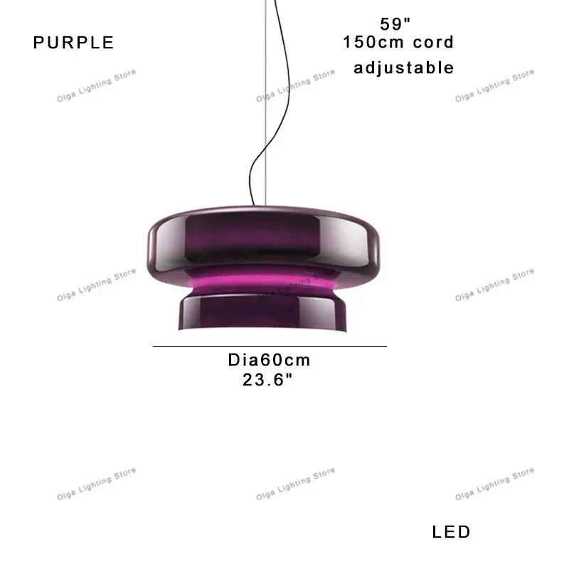 DecorBites™ Italian Glass Pendant Light for Dining Table and Cafe Decor