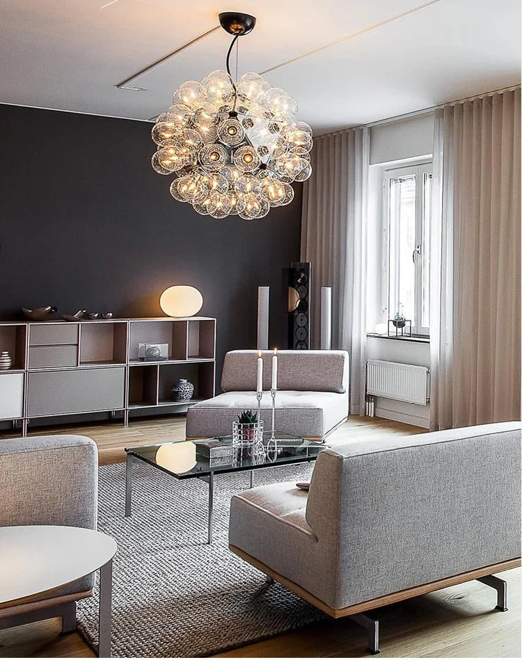 ثريا الهندباء LED G4 زجاجية شفافة DecorBites™ - أجزاء معدنية ذهبية/فضية/سوداء