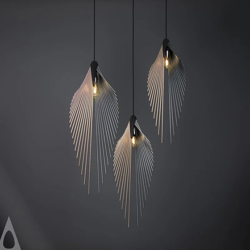 DecorBites™ ثريا ليد بتصميم أوراق الشجر، مصباح تعليق عصري بسيط للديكور المنزلي