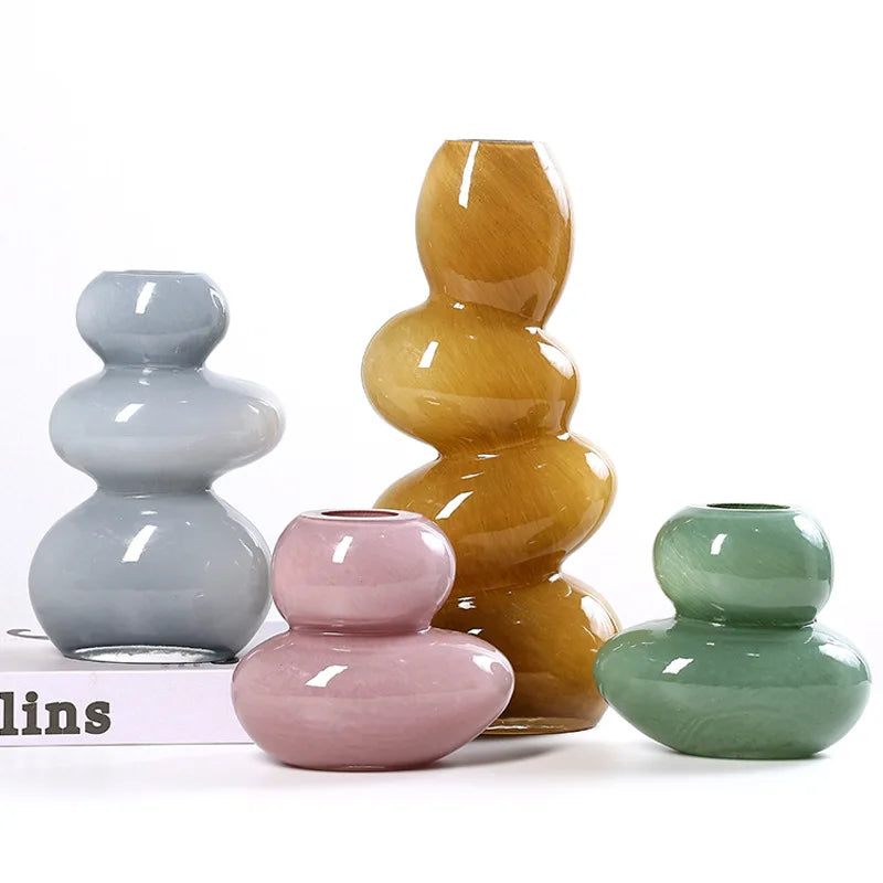 DecorBites™ Geometric Glass Vase Stackable Terrarium Home Decor Flower Arrangement Holder