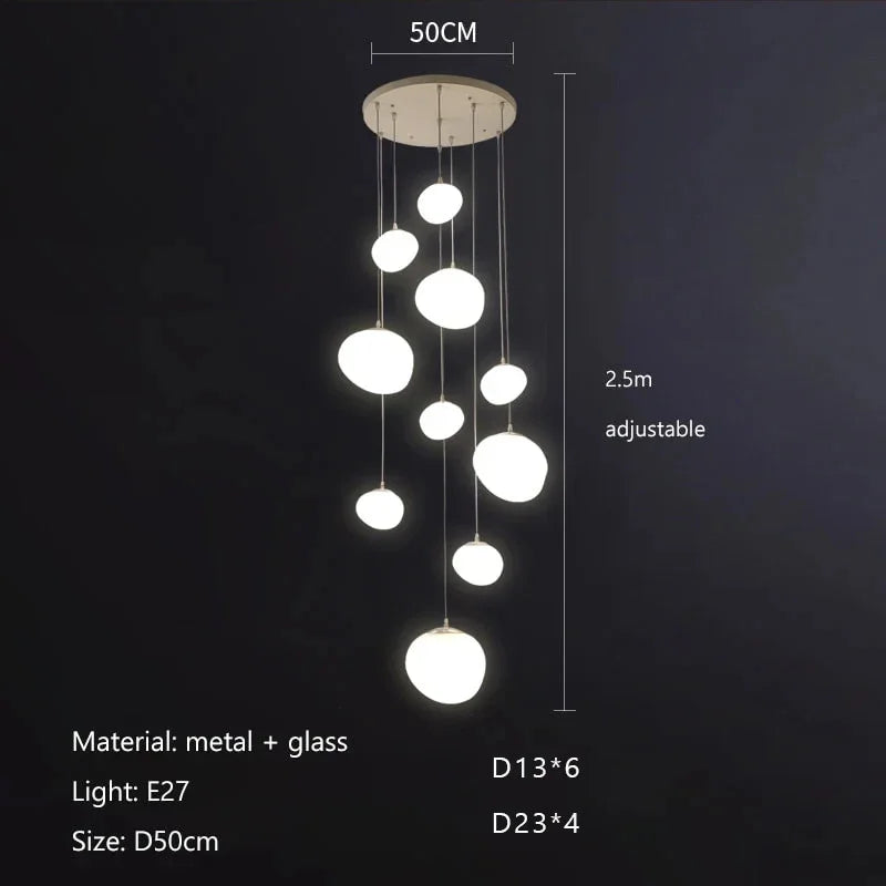 DecorBites™ Gregg Glass Pendant Light, Modern LED Hanging Lamp for Dining Kitchen Loft
