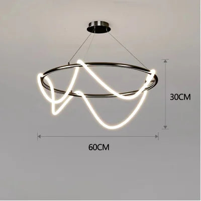 ثريا DecorBites™ الذهبية السوداء LED المعلقة بتصميم عصري مبسط لإضاءة ديكور المنزل