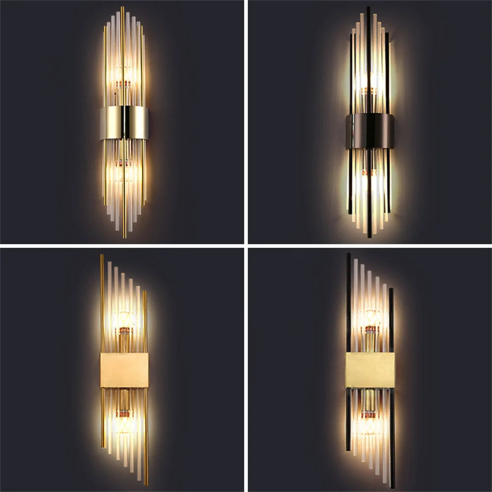 DecorBites™ Crystal LED Wall Lamp Stainless Steel Sconces for Bedroom Dining Room