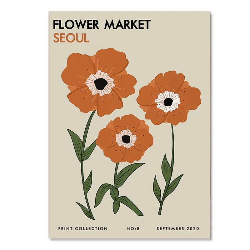 Abstract Yayoi Kusama Wall Art - Flower Market Canvas Painting