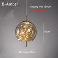 Nordic Star Glass Pendant Light With Long Cord