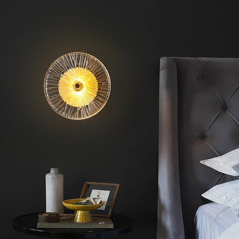 DecorBites™ Crystal Wall Lamp: Modern Glass LED Sconces for Living Room, Bedroom, and Corridor
