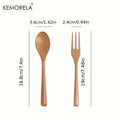 DecorBites™ 2-Piece Wooden Fork and Spoon Set | Korean-Inspired Tableware for Desserts and Rice