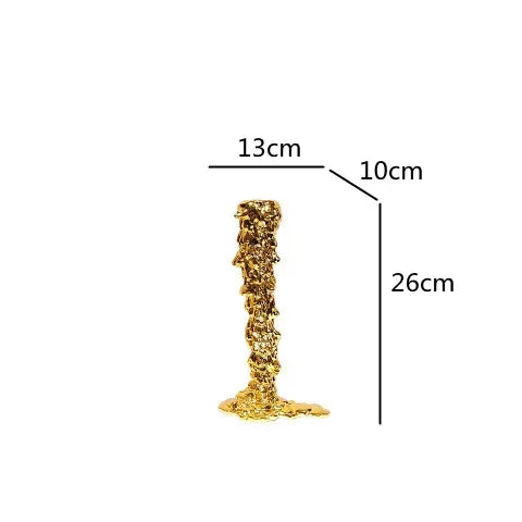 حامل شمعدان ذهبي ديكور بايتس™، قطعة مركزية للزفاف مطلية بالراتنج