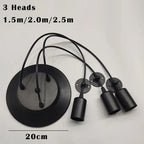 Black Industrial Spider Pendant Light, 6-Light Iron