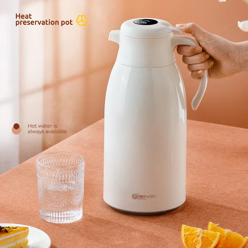 DecorBites™ Insulation Kettle: One-Key Temp Display, Large Capacity, Leakproof Thermos Bottle
