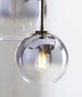 مصباح تعليق زجاجي متدرج من DecorBites™ مع لمبات LED لغرفة المعيشة وغرفة النوم - E27