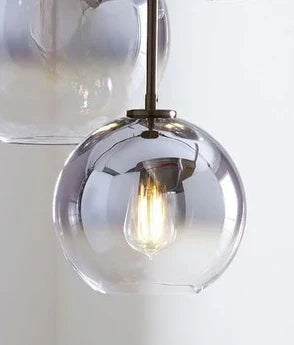 مصباح تعليق زجاجي متدرج من DecorBites™ مع لمبات LED لغرفة المعيشة وغرفة النوم - E27