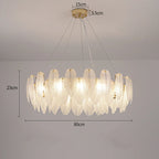 Feather Glass Gold Pendant Light