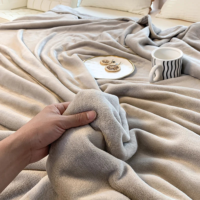 DecorBites™ Coral Velvet Summer Blanket: Extra Soft, Skin-friendly, Machine Washable