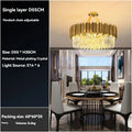 DecorBites™ Crystal Gold Chandelier LED Ceiling Pendant for Living Room Bedroom Kitchen Island