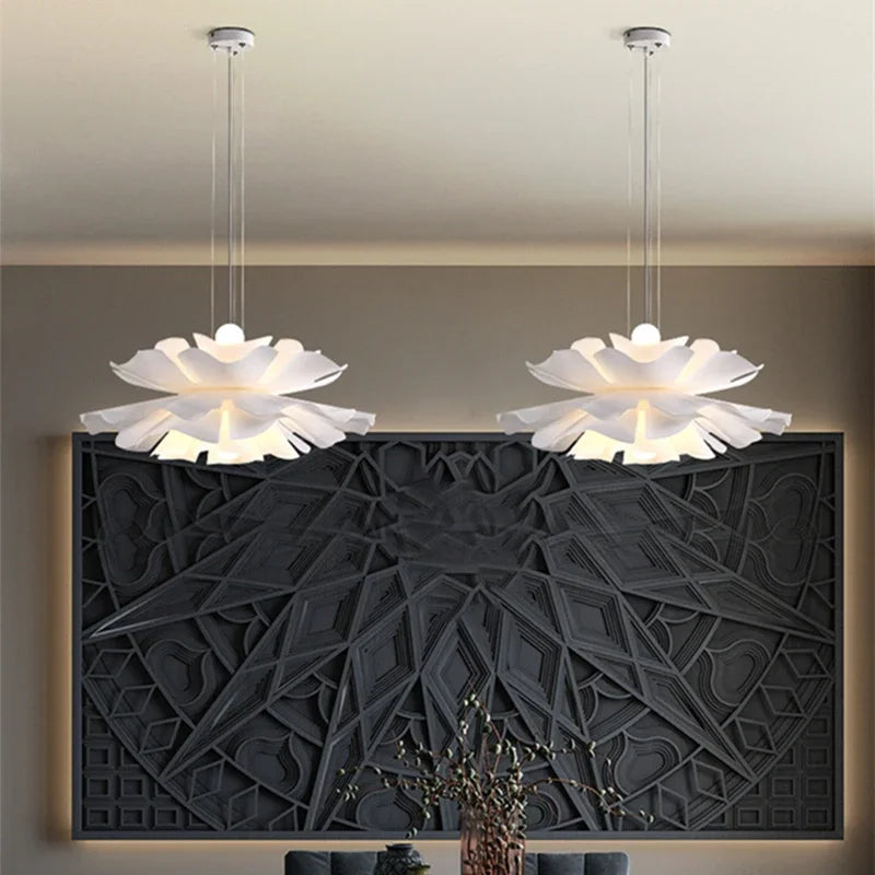 DecorBites™ Acrylic Flower Pendant Chandelier: Nordic Design LED Hanging Fixture for Elegant Decor