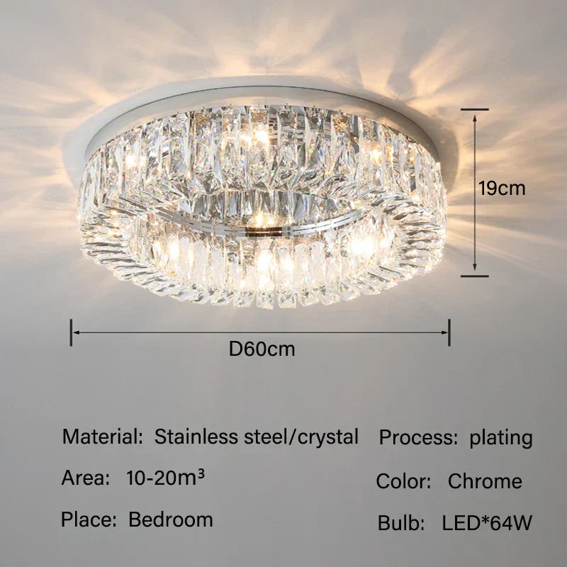 DecorBites™ Crystal LED Ceiling Lights: Elegant Lighting Fixture for Living Room Bedroom Kitchen Decor