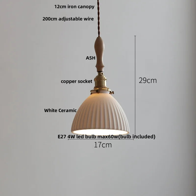 DecorBites™ Ceramic LED Pendant Lamp | Nordic Modern Design | Adjustable Hanging Light