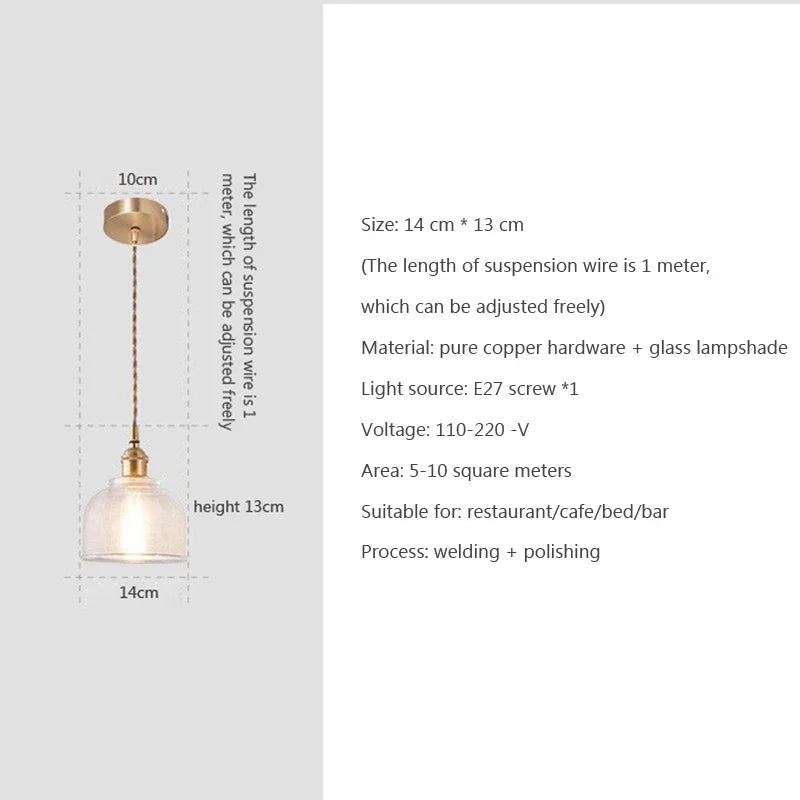 Nordic Glass Pendant Light in Brown and Polished Chrome