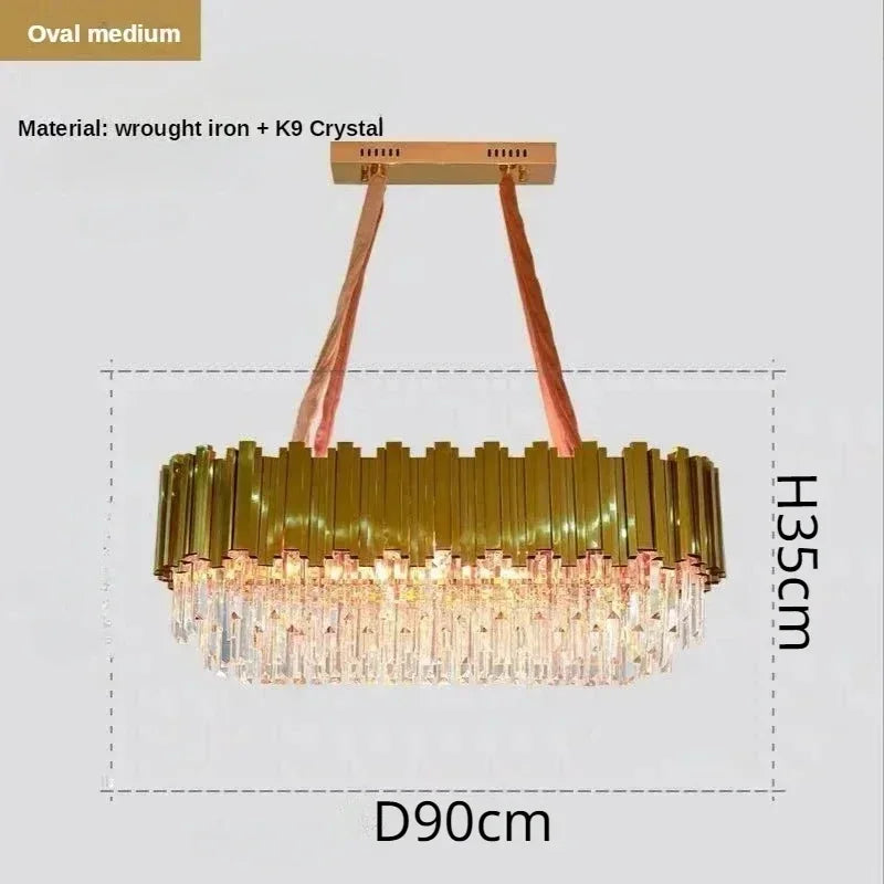 DecorBites™ Crystal Art LED Ceiling Chandelier: Luxury Living Room Round Lamp