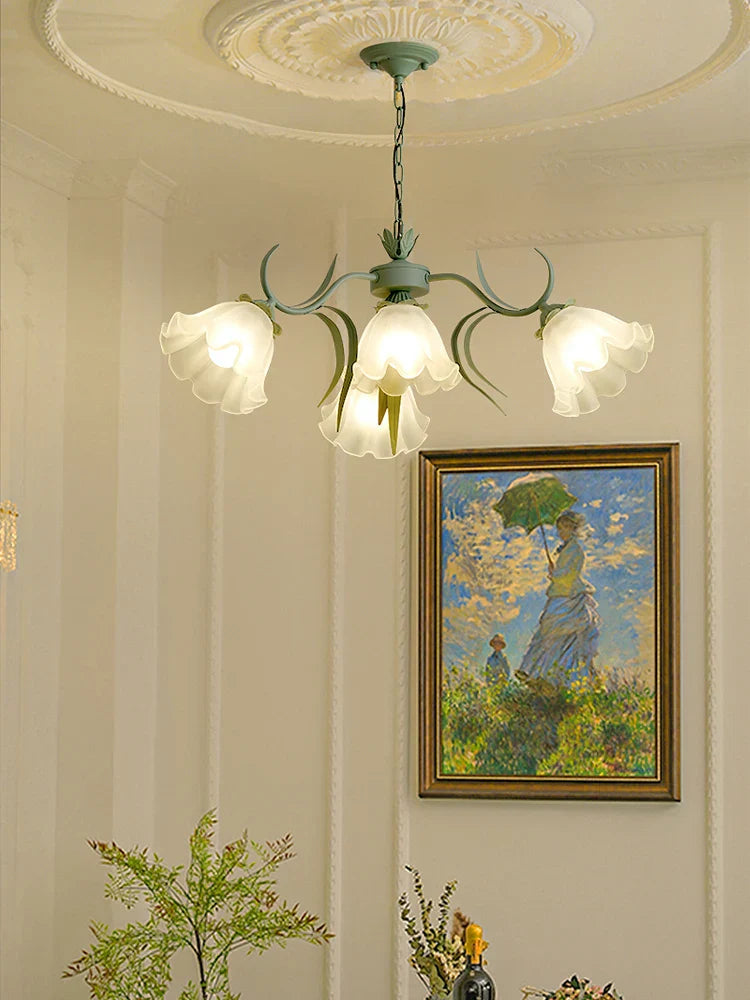DecorBites™ French Retro LED Flower Chandelier for Bedroom, Restaurant, Living Room