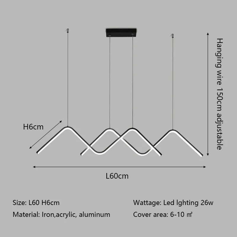 DecorBites™ مصابيح LED هندسية متدلية ثريا إضاءة عصرية بسيطة