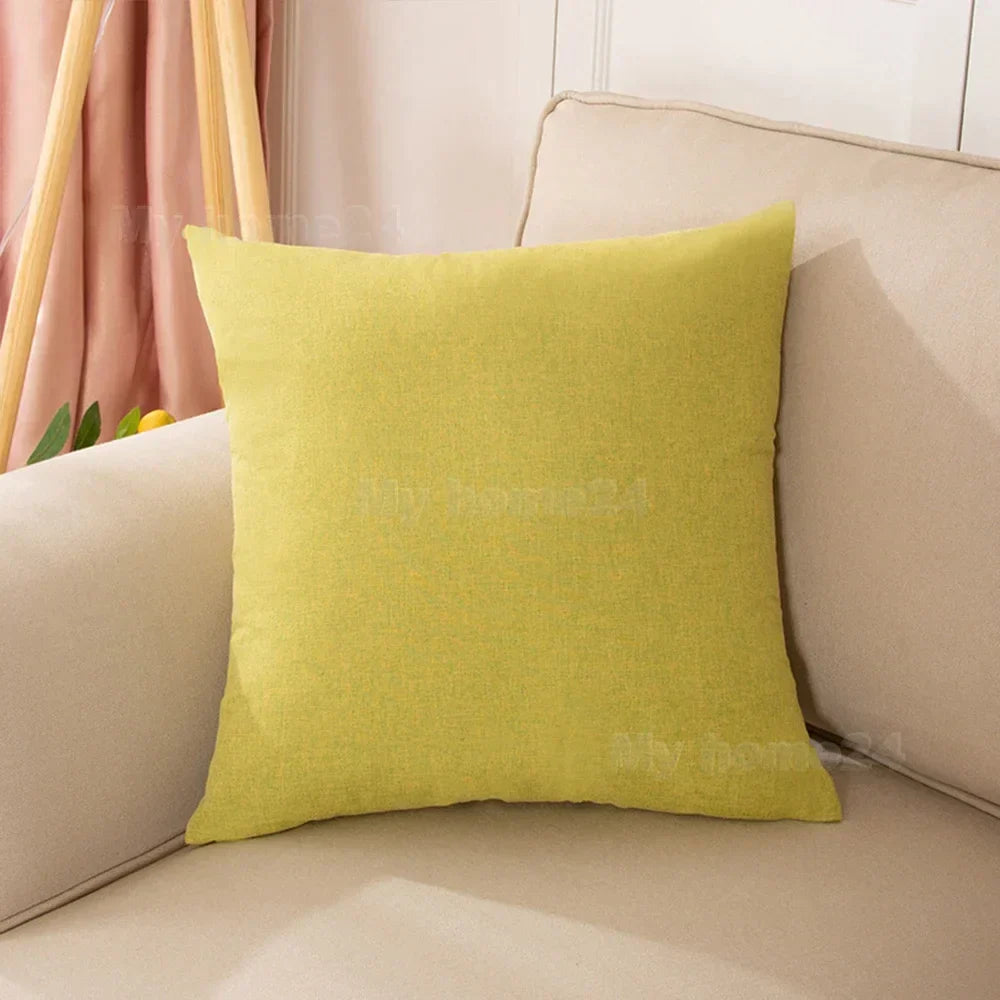 DecorBites™ Cotton Linen Pillow Cover Set for Home Decor - Plain Cushion Covers