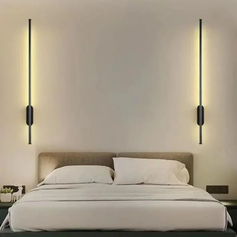 مصباح جداري LED أنبوبي خطي من ديكور بايتس™، لغرفة المعيشة، جانب السرير، بهو، ممر، لوحة إضاءة جدارية