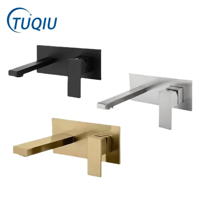 DecorBites™ Brushed Gold Basin Faucet Set Blanoir SS Mixer Tap Combination.