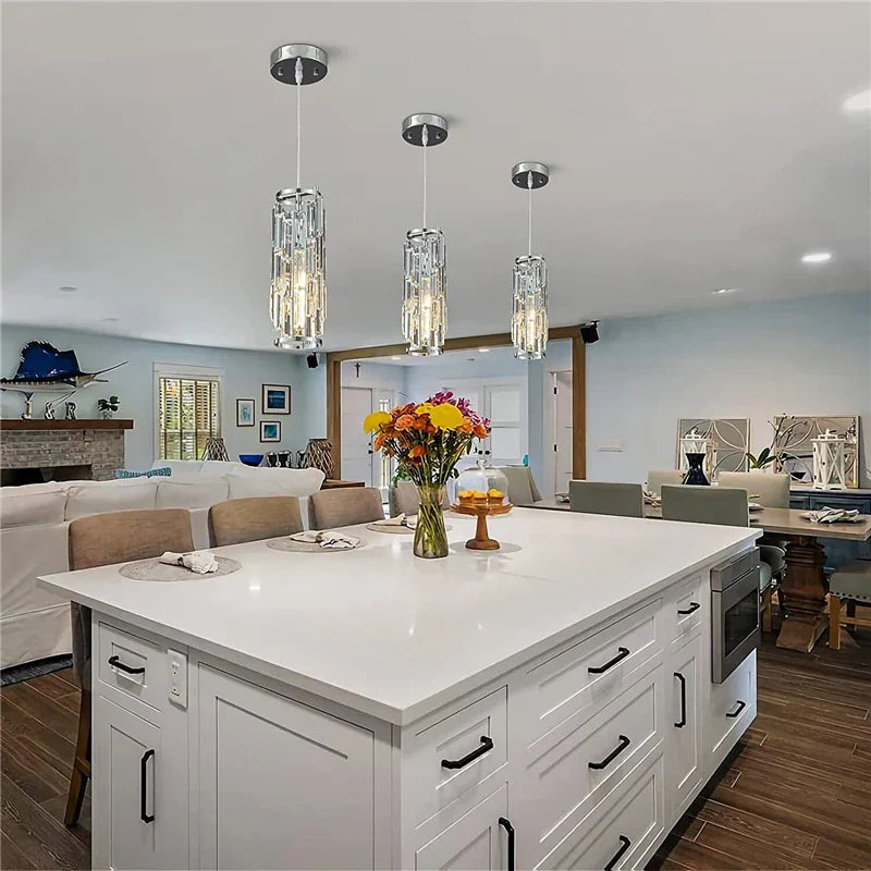 DecorBites™ Crystal Mini Pendant Chandelier Gold/Black for Kitchen Dining Bedroom – Elegant Lighting Solution