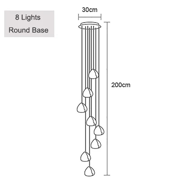 DecorBites™ Crystal Ball Chandelier: Long Adjustable Staircase Pendant Light perfect for Home & Restaurant