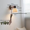 DecorBites™ LED Wall Light Fixture Modern Nordic Rotating Reading Lamp White Ceramic Wood