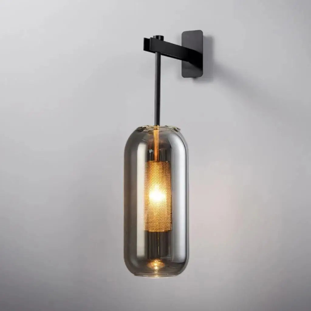 DecorBites™ مصباح حائط زجاجي ذهبي للحمام والمنزل والفنادق