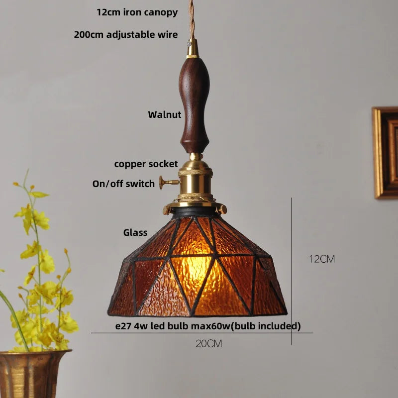 DecorBites™ Blue Glass LED Pendant Light Fixture Modern Nordic Wire Hanging Lamp