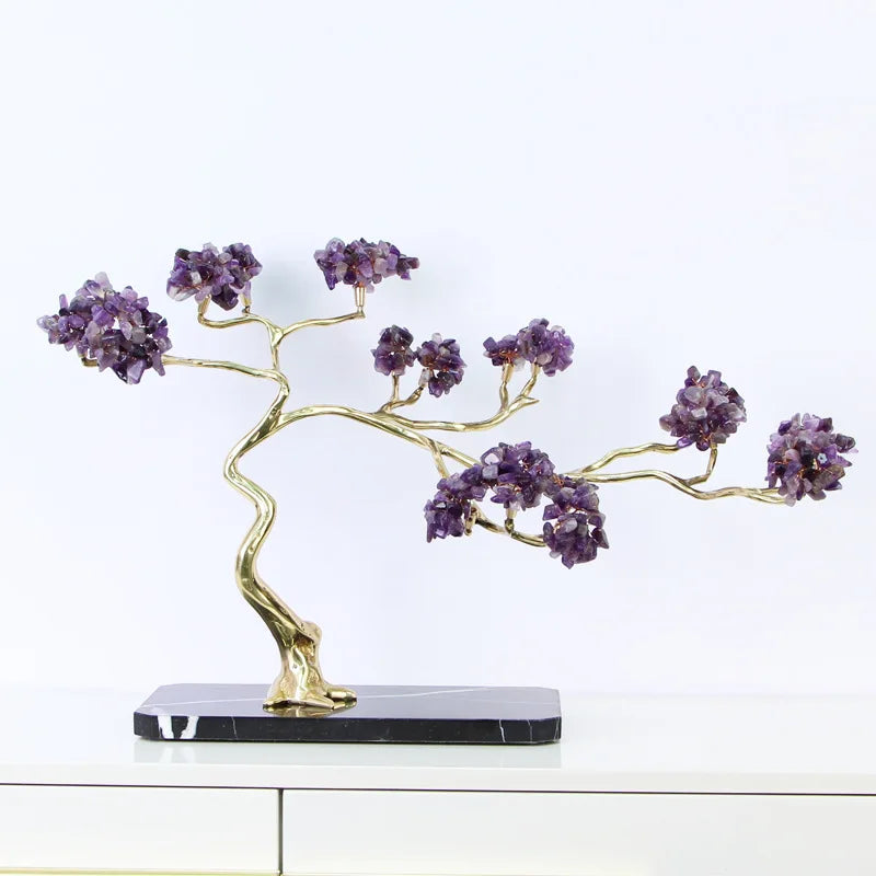 DecorBites™ تمثال مزخرف كريستالي ونحاسي لتزيين الغرف