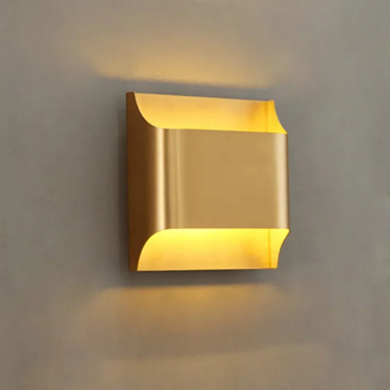 DecorBites™ Contemporary Copper Brass Wall Sconce Minimalist Design for Study Living Room Bedside