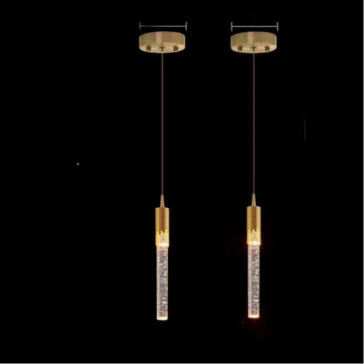 DecorBites™ Crystal LED Pendant Light: Modern Hanging Bar Lamp for Bedroom, Living Room, & Home Decor